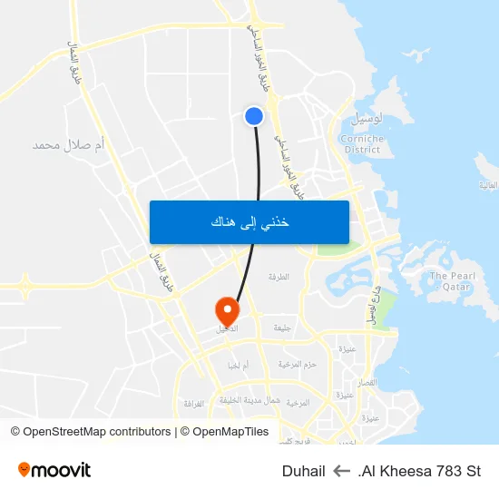 Al Kheesa 783 St. to Duhail map