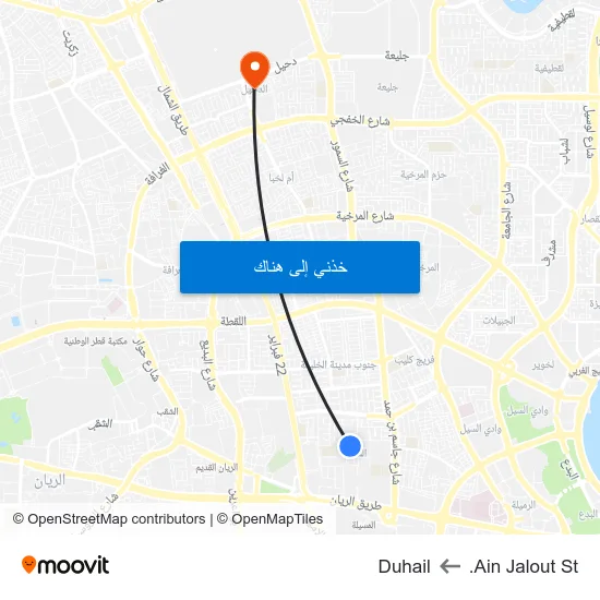 Ain Jalout St. to Duhail map