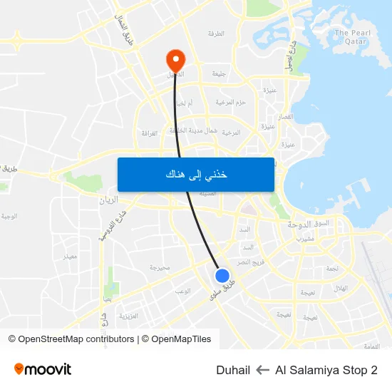Al Salamiya Stop 2 to Duhail map