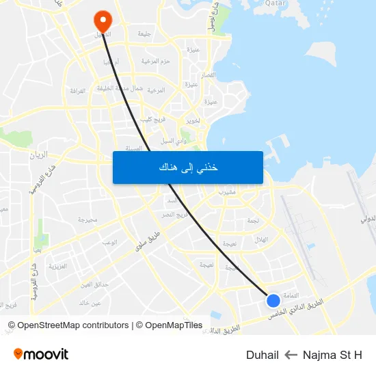 Najma St H to Duhail map