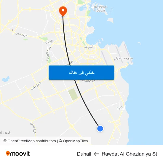 Rawdat Al Ghezlaniya St to Duhail map