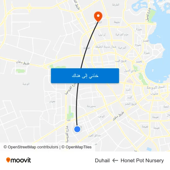 Honet Pot Nursery to Duhail map