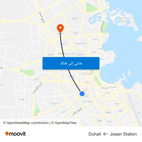 Joaan Station to Duhail map