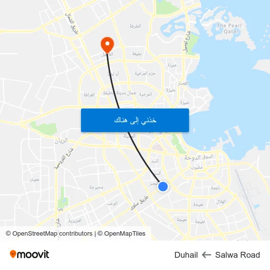 Salwa Road to Duhail map