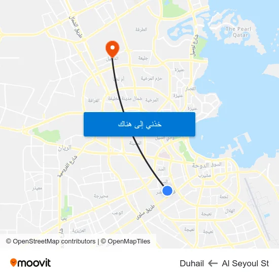 Al Seyoul St to Duhail map