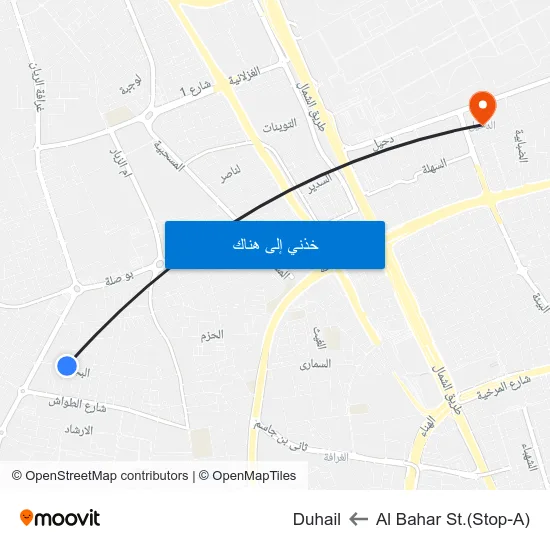 Al Bahar St.(Stop-A) to Duhail map