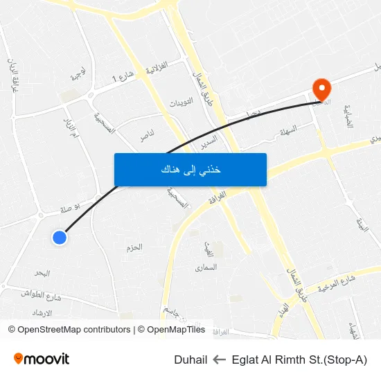 Eglat Al Rimth St.(Stop-A) to Duhail map