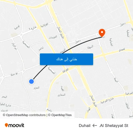 Al Shetayyat St. to Duhail map