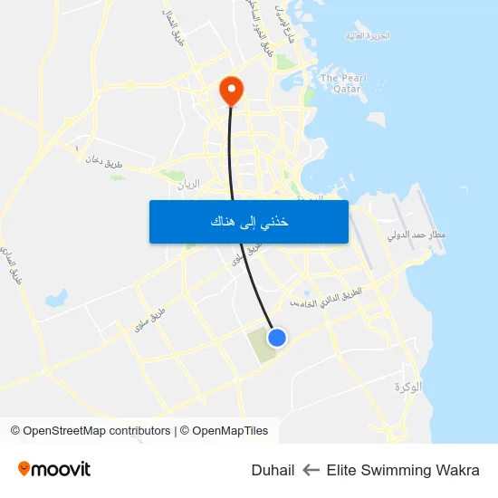 Elite Swimming Wakra to Duhail map