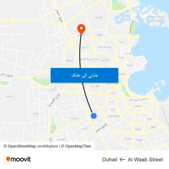 Al Waab Street to Duhail map