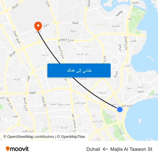 Majlis Al Taawon St to Duhail map
