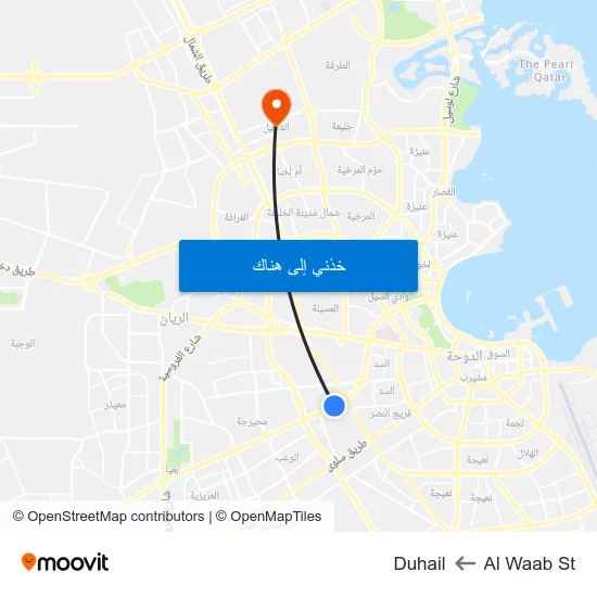 Al Waab St to Duhail map