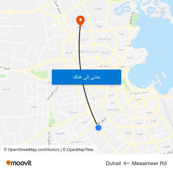Mesaimeer Rd to Duhail map