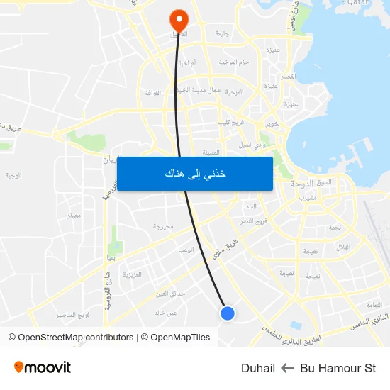 Bu Hamour St to Duhail map