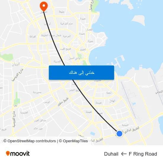 F Ring Road to Duhail map