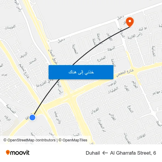 Al Gharrafa Street, 6 to Duhail map