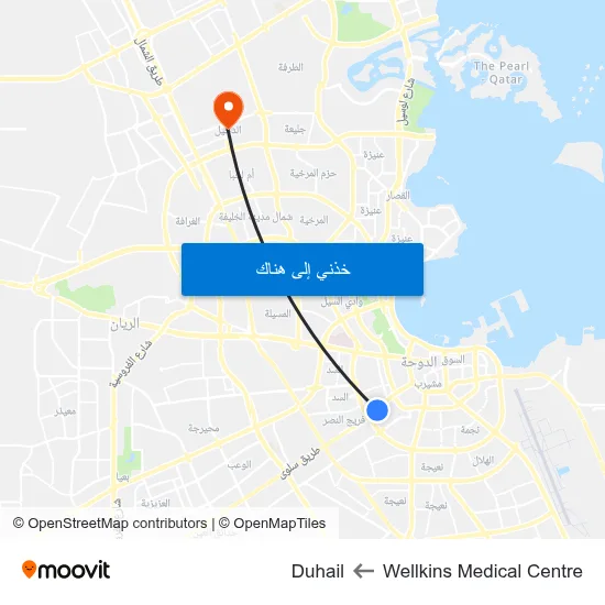 Wellkins Medical Centre to Duhail map