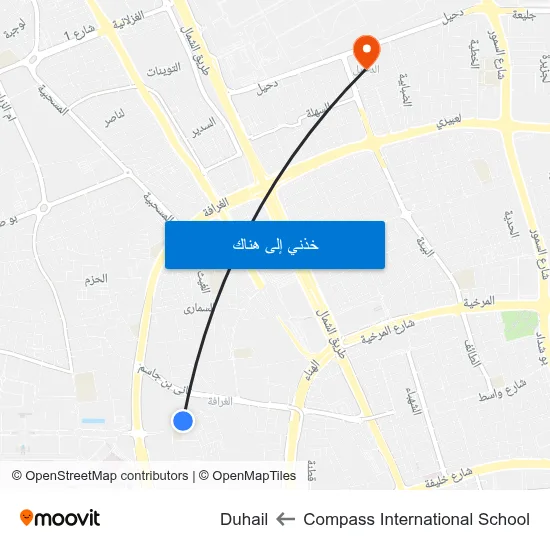Compass International School to Duhail map