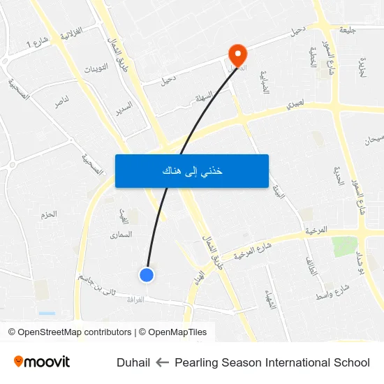 Pearling Season International School to Duhail map