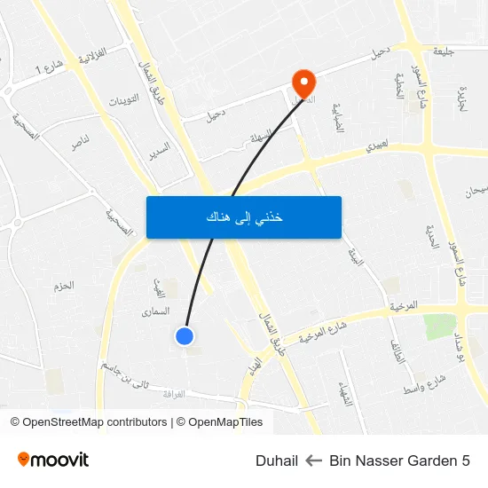 Bin Nasser Garden 5 to Duhail map