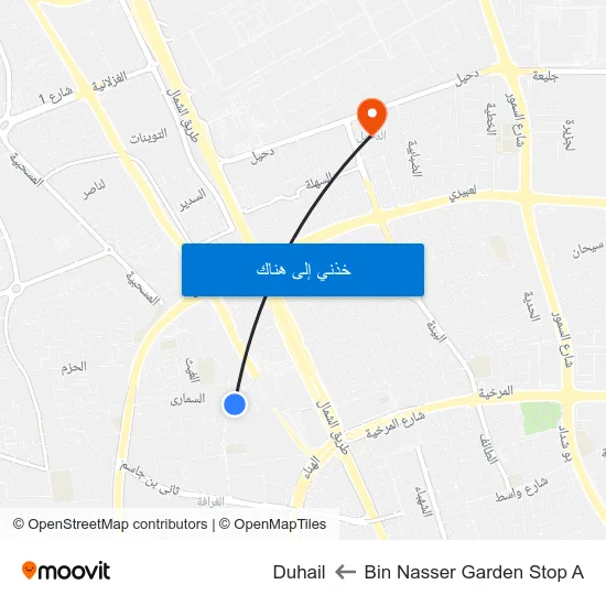 Bin Nasser Garden Stop A to Duhail map