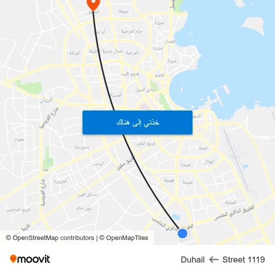 Street 1119 to Duhail map