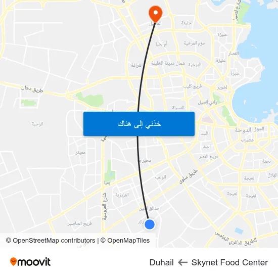 Skynet Food Center to Duhail map