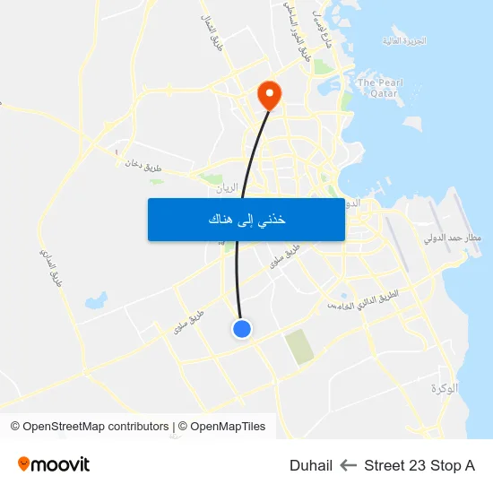 Street 23 Stop A to Duhail map