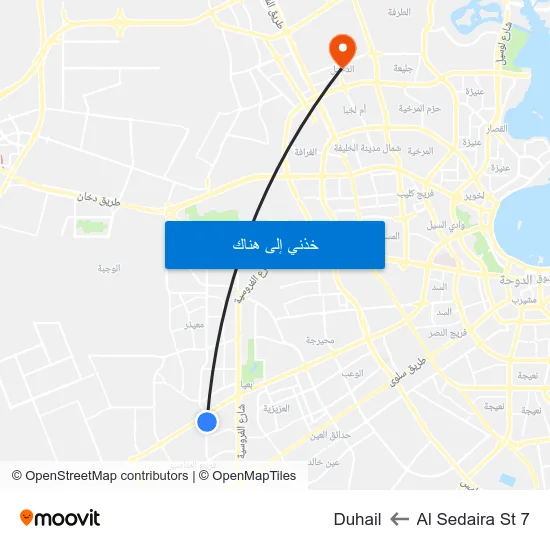 Al Sedaira St 7 to Duhail map
