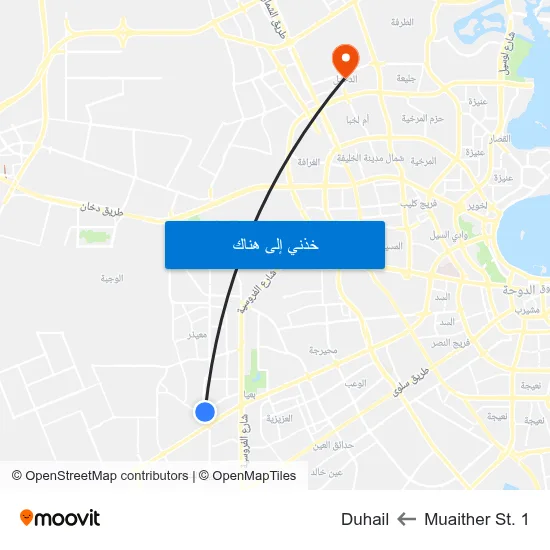 Muaither St. 1 to Duhail map