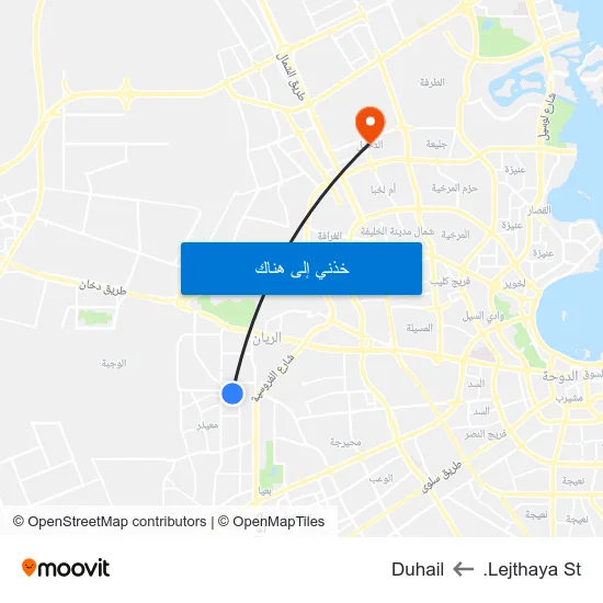 Lejthaya St. to Duhail map