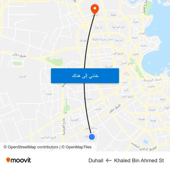 Khaled Bin Ahmed St to Duhail map