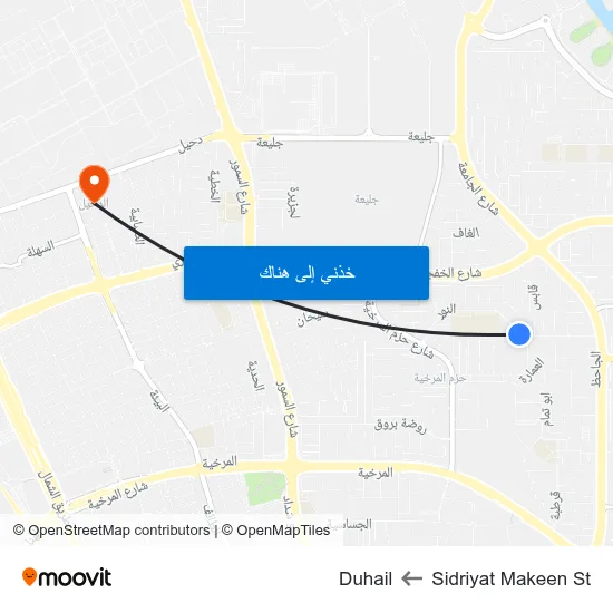 Sidriyat Makeen St to Duhail map