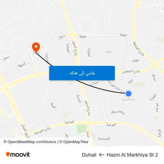 Hazm Al Markhiya St 2 to Duhail map