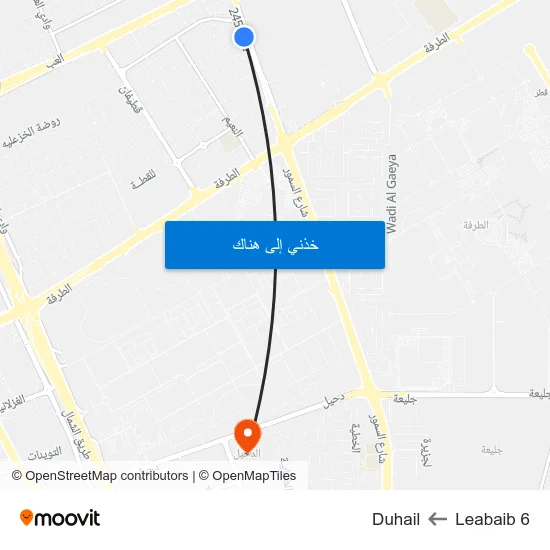 Leabaib 6 to Duhail map