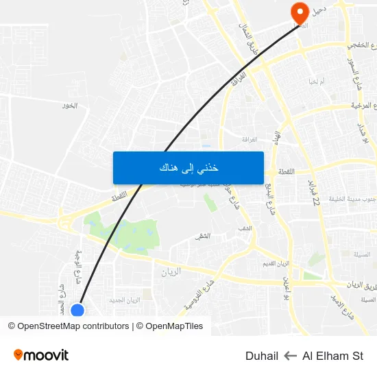 Al Elham St to Duhail map