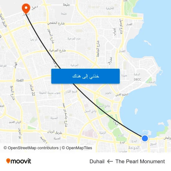 The Pearl Monument to Duhail map