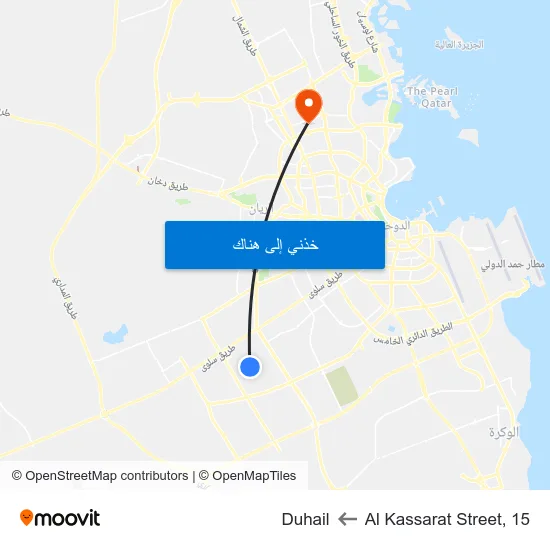 Al Kassarat Street, 15 to Duhail map