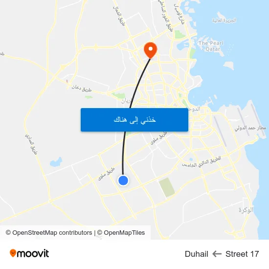 Street 17 to Duhail map