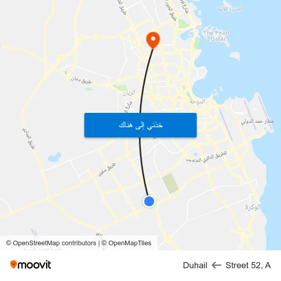 Street 52, A to Duhail map