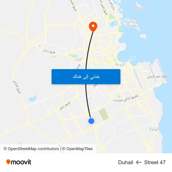 Street 47 to Duhail map