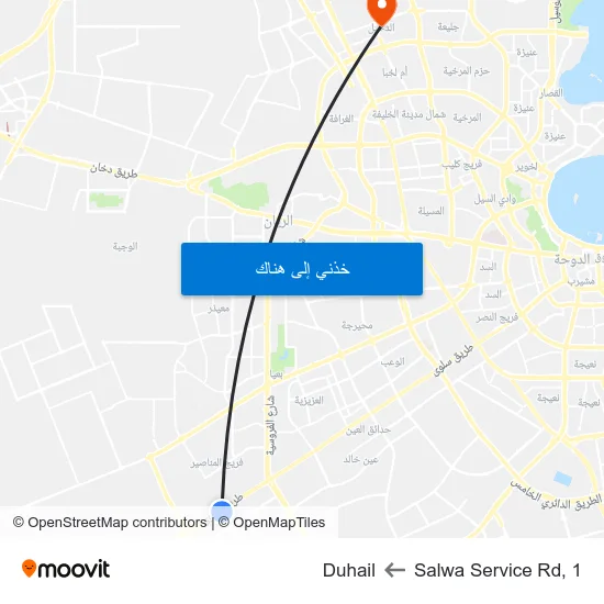 Salwa Service Rd, 1 to Duhail map
