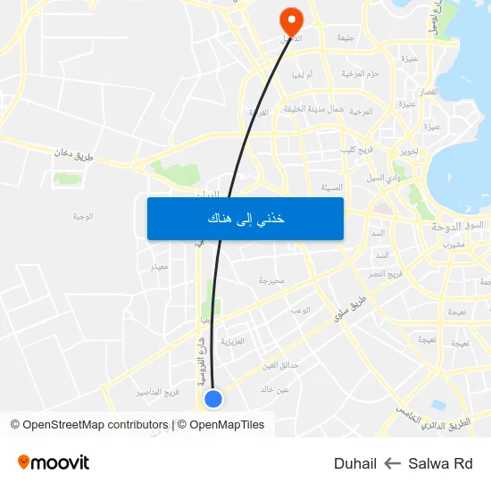 Salwa Rd to Duhail map