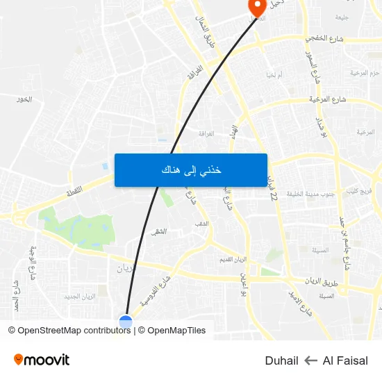 Al Faisal to Duhail map