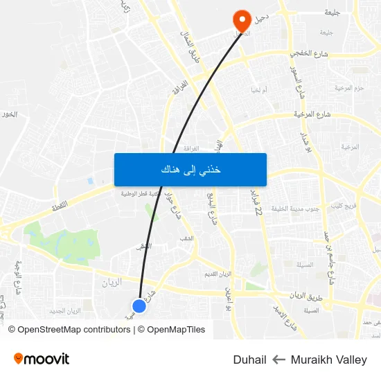 Muraikh Valley to Duhail map