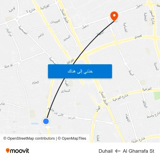 Al Gharrafa St to Duhail map