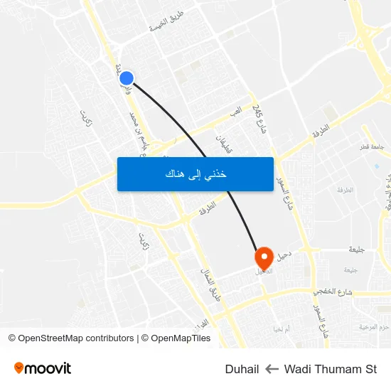 Wadi Thumam St to Duhail map