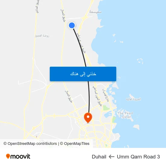 Umm Qarn Road 3 to Duhail map