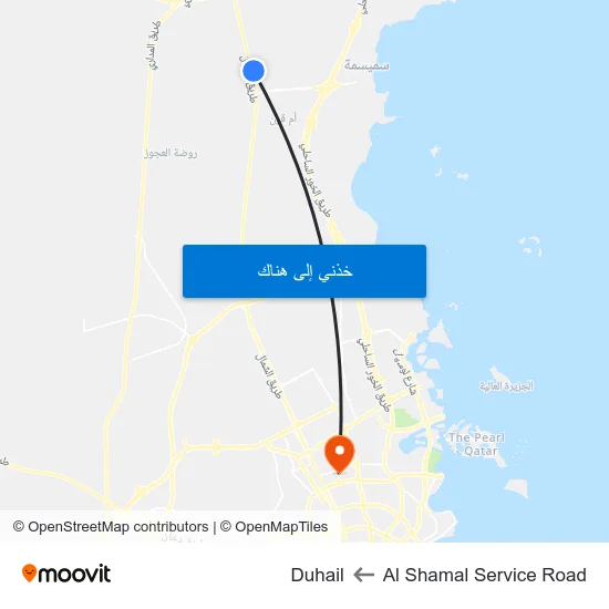 Al Shamal Service Road to Duhail map