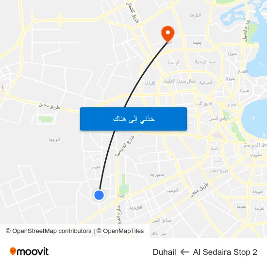 Al Sedaira Stop 2 to Duhail map